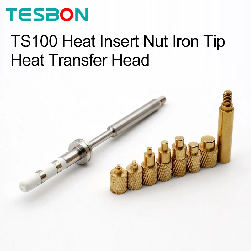 3D Printer Heat Insert Nut Iron Tip Insert Internal Thread Head M2-M8 Brass Hot Melt For PIne64 T85 TS101 TS100 Soldering Iron