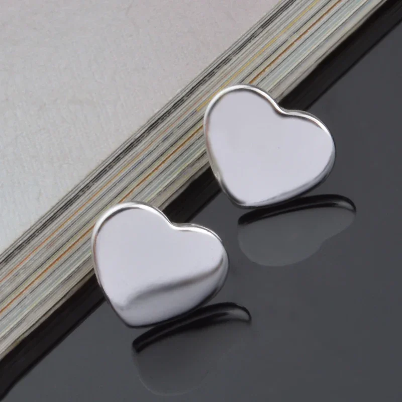 Pendientes de plata de ley 925 con forma de corazón para mujer, aretes románticos, joyería de moda, fiesta, boda, regalos de vacaciones