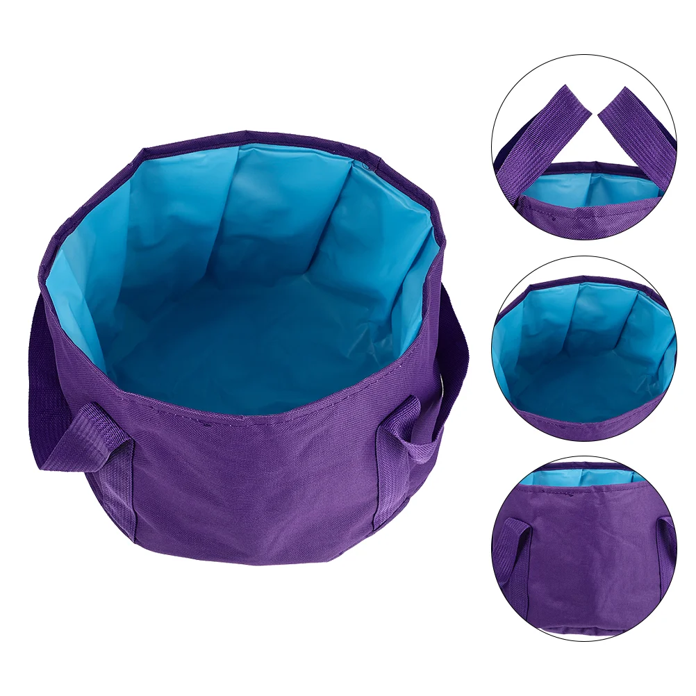 

Collapsible Buckets Folding Foot Bath Basin Large Storage Outdoor Purple Soak Massage Travel