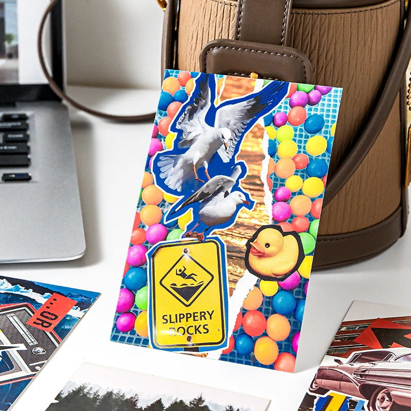 30pcs City Escape Plan Series Ins Student Message Commemorative Card Postcard Creative Collage Scrapbook Aesthetic Craft Paper