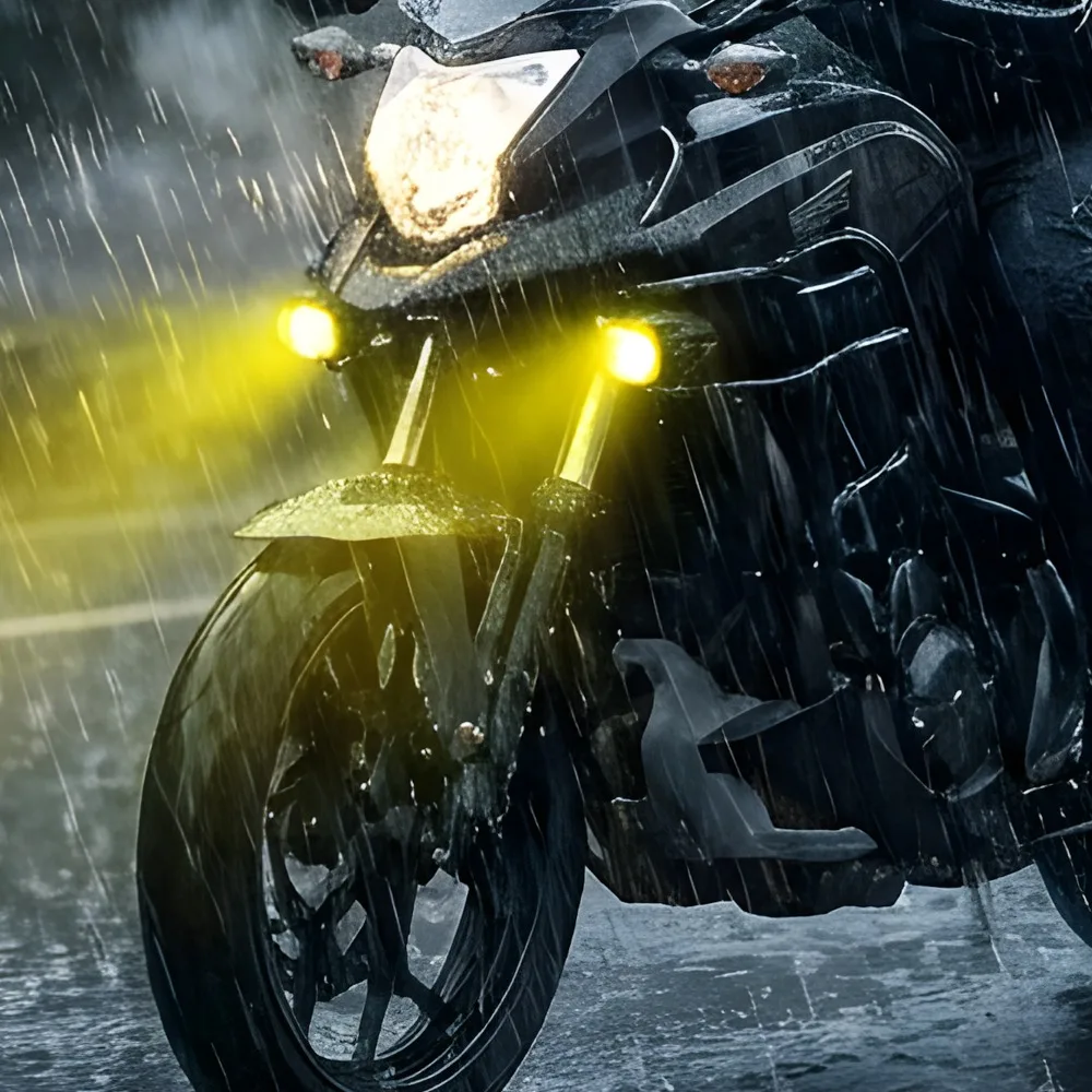 LED Motorcycle Spotlight 5 Lighting Modes Multi-Color Lens Headlight Yellow White Driving Fog Lamp Car Truck Auxiliary Lights