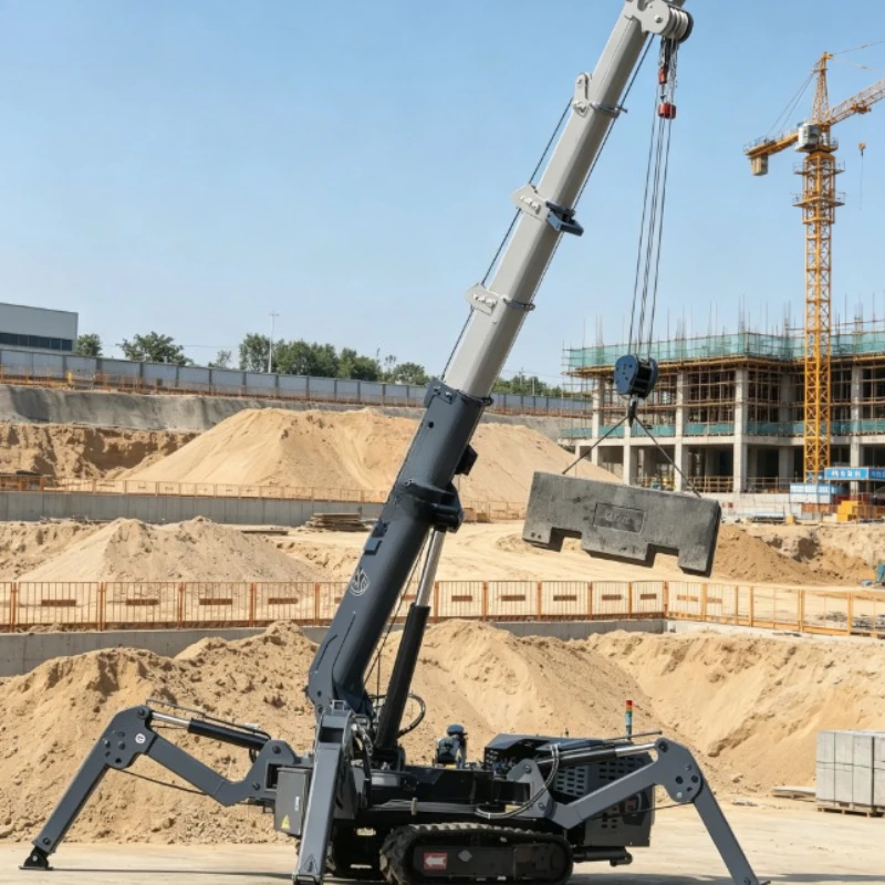Customized Spider Crane 3 5 6 8 10ton Telescopic Boom 360 Degree Crawler Hydraulic Diesel Crane Lifting 14m Fly Jib