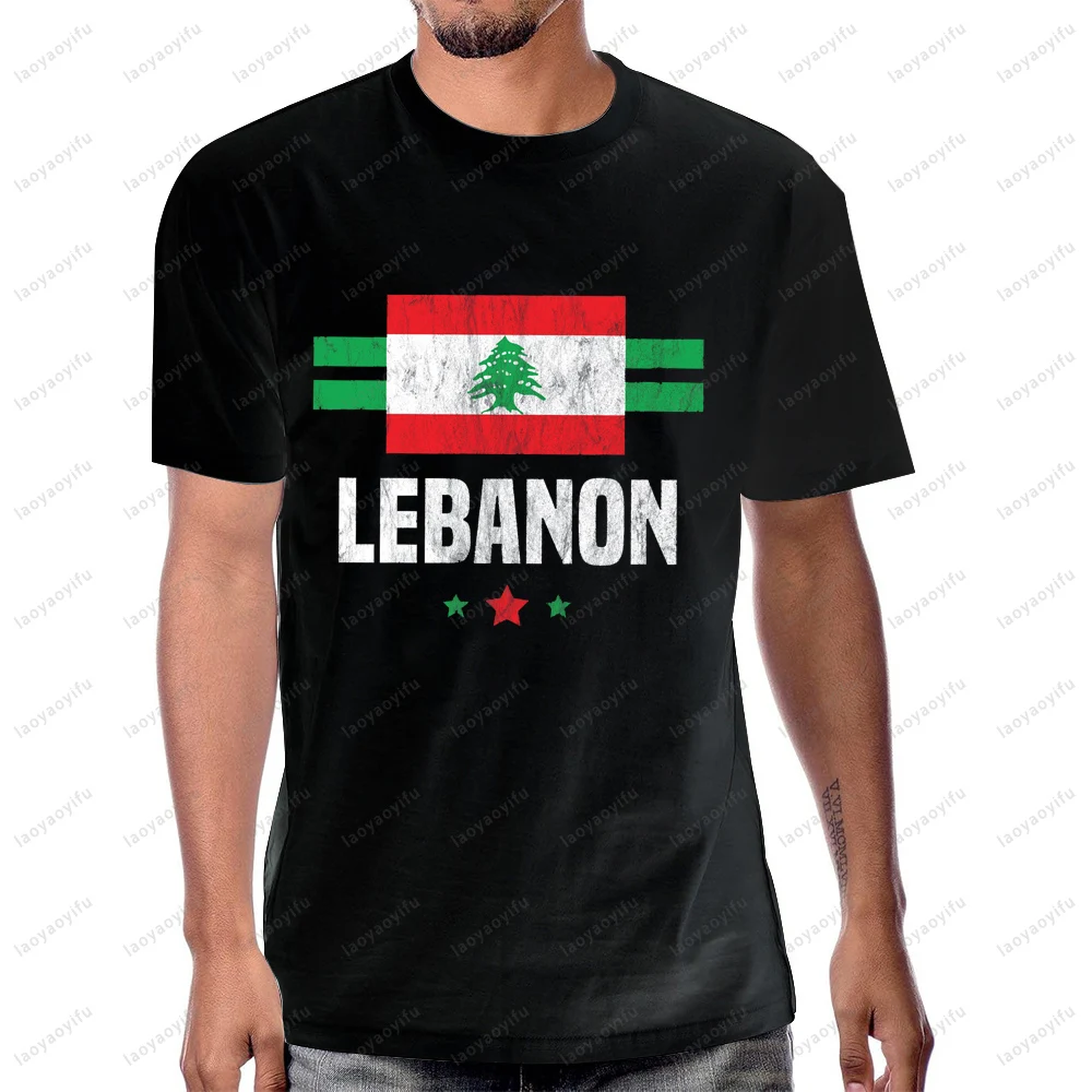 Lebanese Pride Lebanon Flag Graphic Printed T-Shirt Casual Fashion Loose Harajuku Cotton Short Sleeve Man Women Clothing