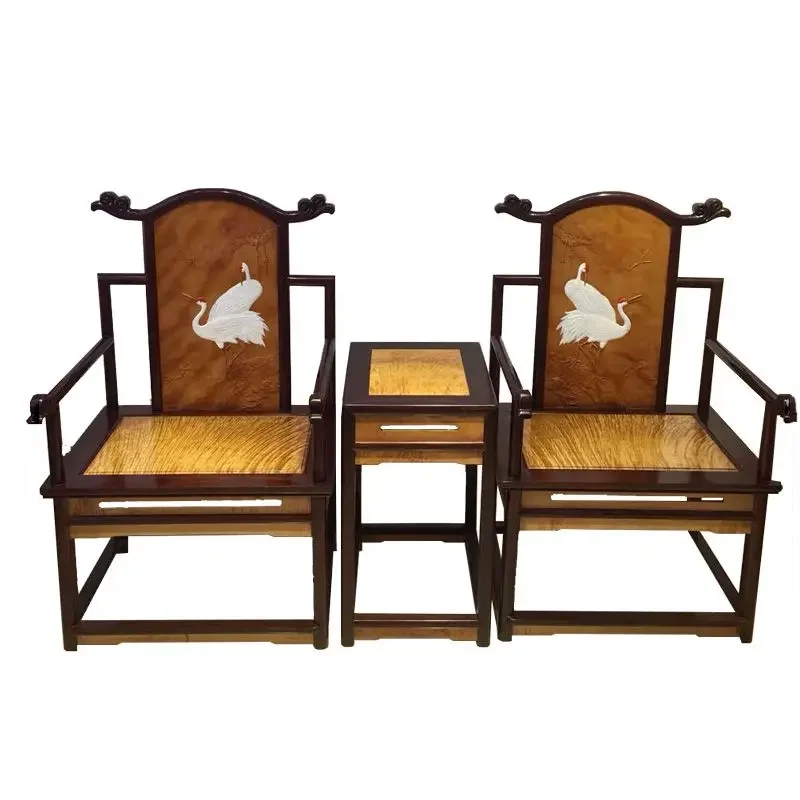 Golden nanmu Taishi chair, new Chinese solid wood chair, mahogany furniture armchair, antique Ming and Qing classical living