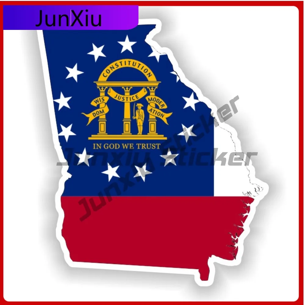 

Georgia Flag America Sticker National Emblem Map Shape And Outline Vinyl Decal Exterior Funny Decals Car Decoration Graphic Viny