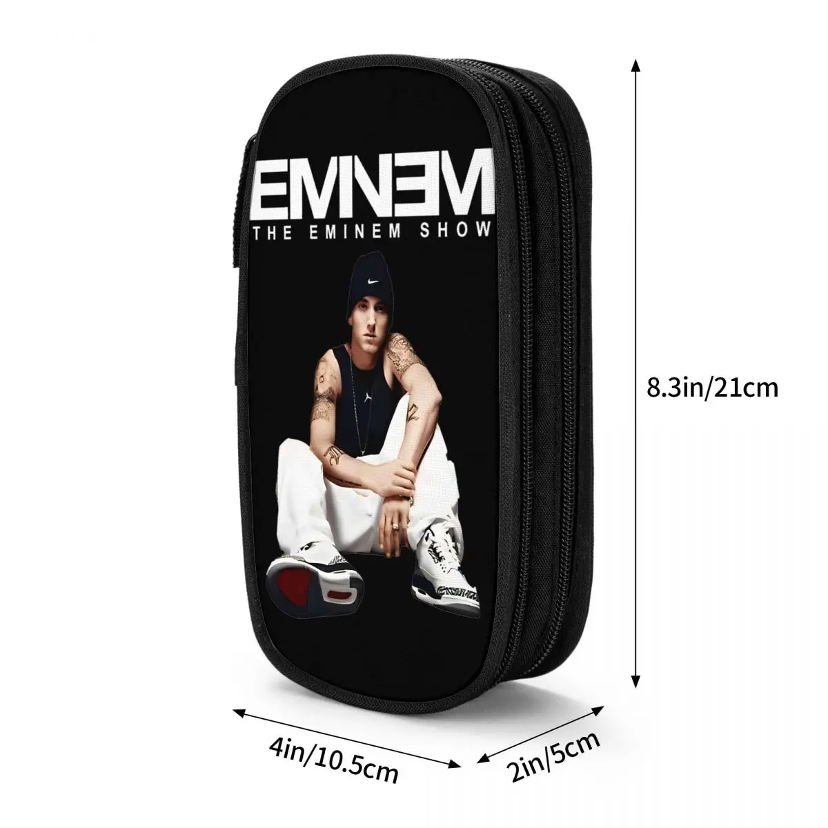 Imagem -06 - Eminem Hip Hop Lápis Case Fun Music Album Pen Holder Bags para Estudante Grande Armazenamento Office Zipper Pouch