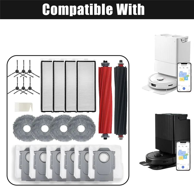 

L73A 2025-Replacement Parts For Roborock Qrevo Master, Qrevo Master Robot Vacuum Cleaner Accessories Kit, Brushroll Filter Mop P