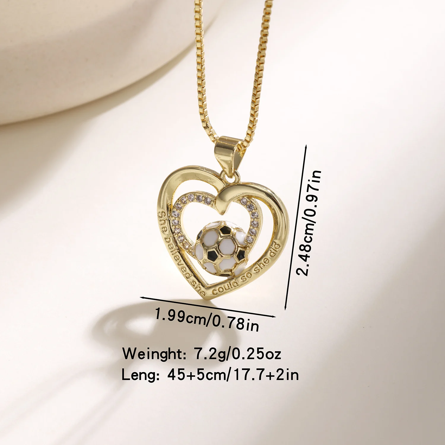 Nidin Hot Sale Soccer Ball Pendant For Men Women Enamel Football Shoe Trophy Wing Heart Crystal Necklace Sports Fan Jewelry Gift