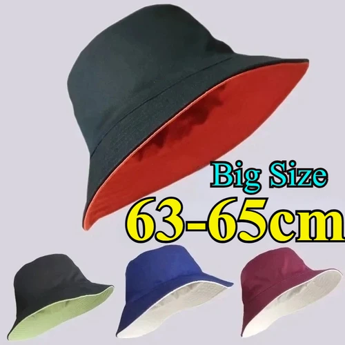 Imagen 1 del producto Sombreros de pescador de doble cara para hombre y mujer, gorros de pescador con cabeza grande XXL de 65cm, talla grande, estilo Hip Hop, para verano