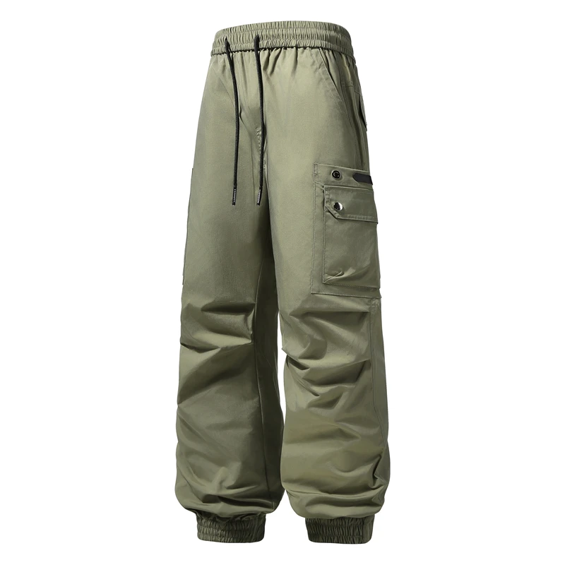 New Simplicity Comfort Men Casual Pants Loose Versatile Fashion Windproof Solid Sweat Pants Outdoor Multiple Pocket Men Trousers