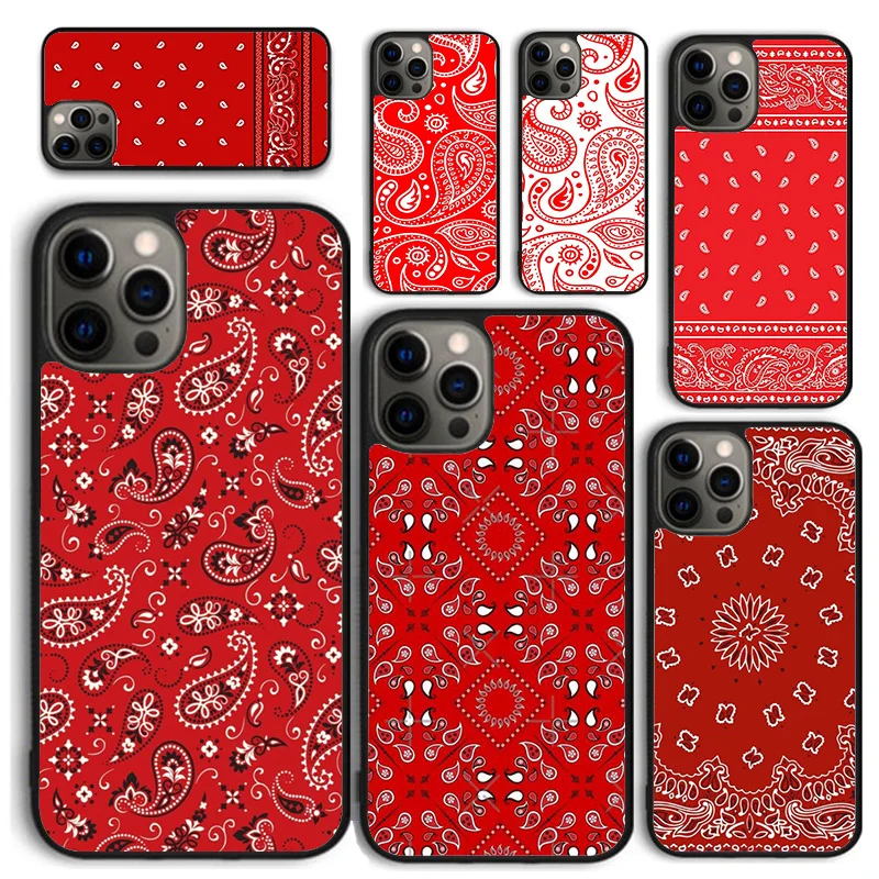 Funda iPhone paisley rojo diseño único para todos modelos Apple - imagen 3