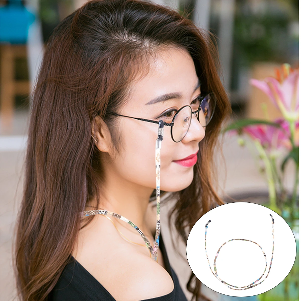 

Decorative Glasses Chain Yellow Cord Eyeglasses Holder Strap Women Stylish Durable NonSlip Safe Sensitive Skin Sunglasses