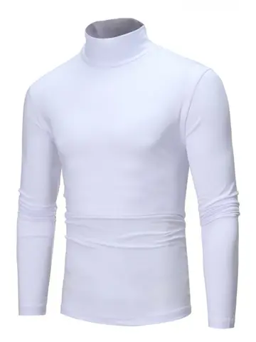 Spring Autumn Thin Men Pullovers Sweaters Turtleneck Knitted Sweater for Men Warm Clothing Male Sweaters Full Black White Tops