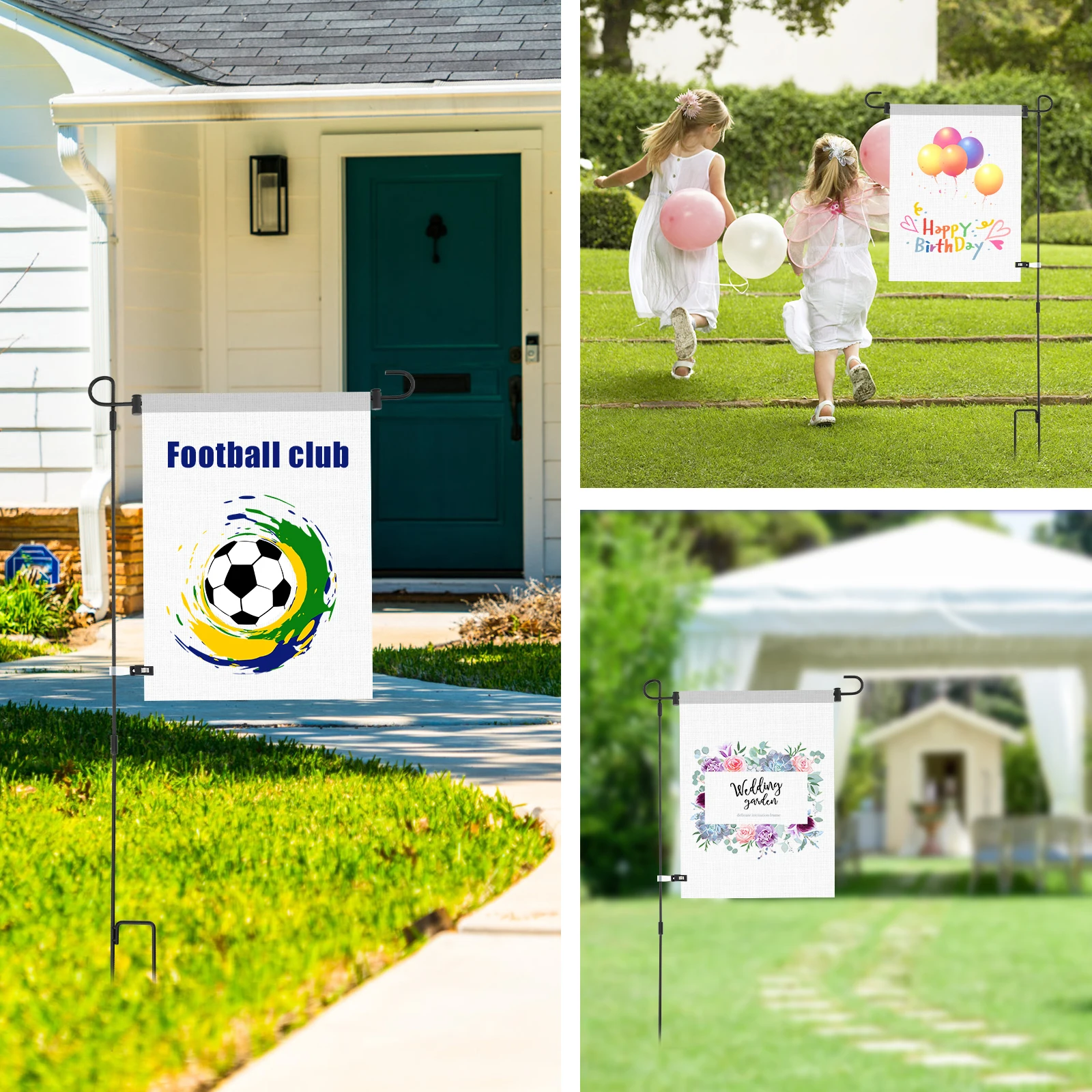 حامل علم الحديقة مقاس 34 بوصة أعمدة علم من الحديد المطاوع لأعلام 13 بوصة مقاومة للصدأ مع مشابك مضادة للرياح لحديقة الحديقة الخارجية