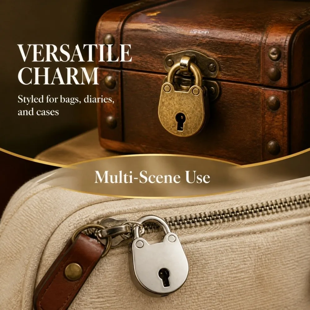 6 Pcs Charming Zinc Alloy Mini Bear Padlocks Archaized Design Lock Body Case Padlocks Vintage Padlocks Travel Use
