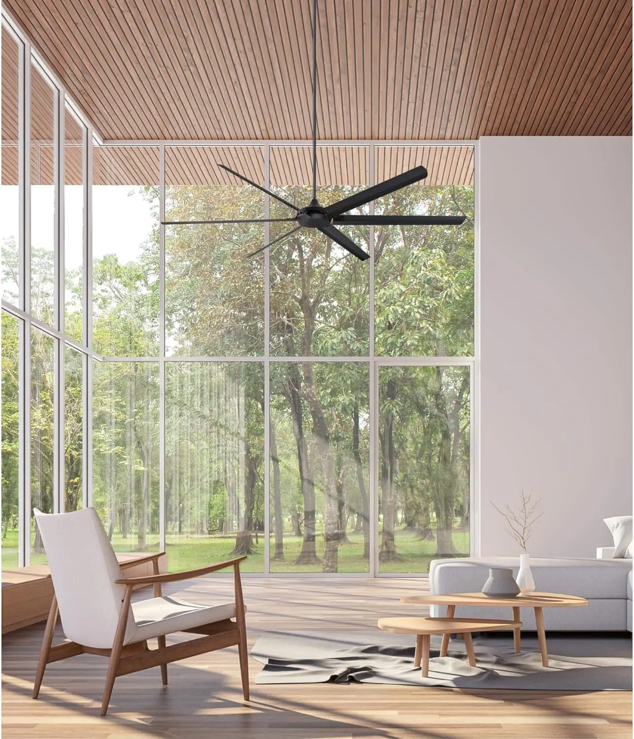 Westinghouse 7224800 Widespan Industrial Ceiling Fan with Remote, 100 Inch, Matte Black