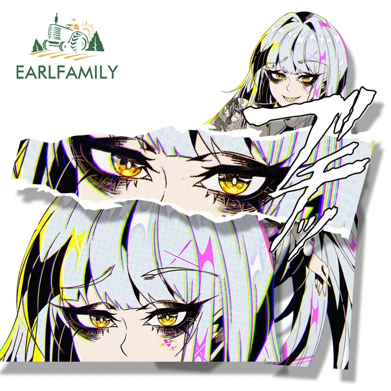 EARLFAMILY Bunny Blanc Fanart Car Sticker Hot Anime Nikke Waifu Decal JDM Gothic Girl Graffiti Cartoon Peeker NSFW Stickers