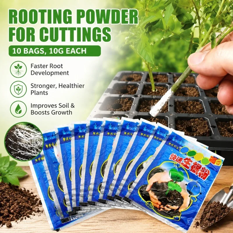 Plant Rooting Powder Rapid Root Growth Stimulator Transplant Aid for Cutting Seedling Flower Shrub Tree Transplanting Biologic