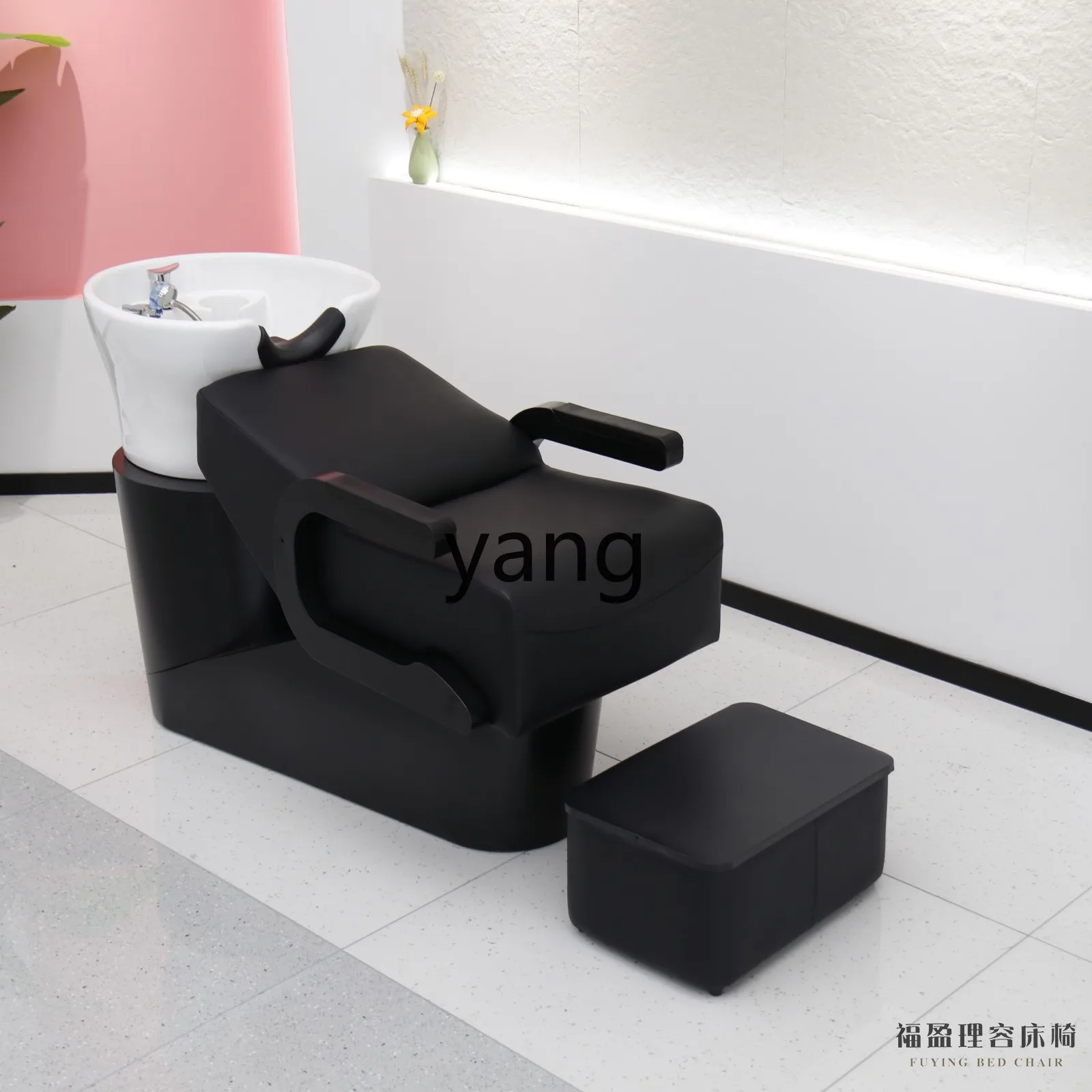 CX Ceramic Basin High-End Shampoo Chair Barber Shop for Hair Salon Hair Salon Lying Half