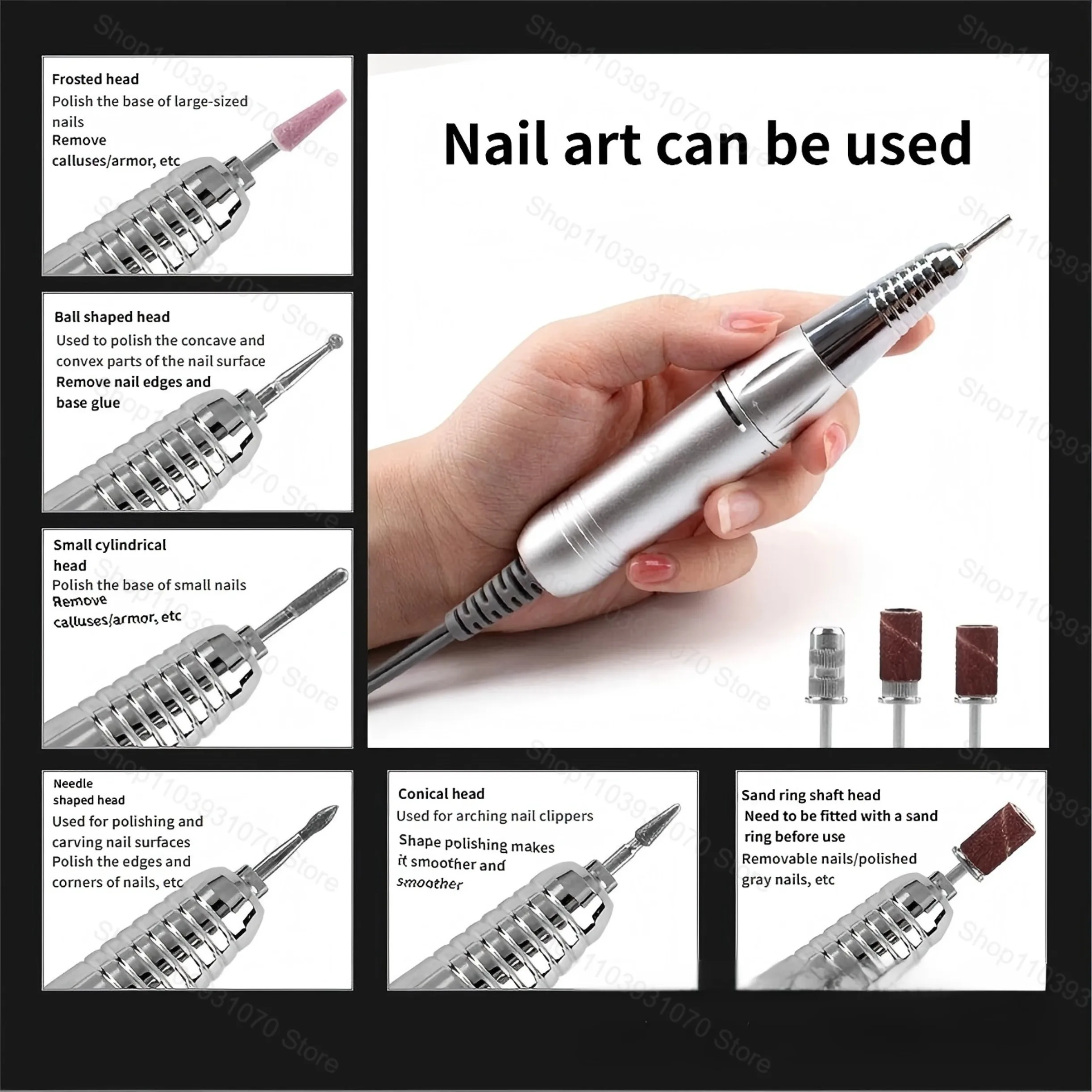 تصميم جديد عالي الطاقة 45 واط ماكينة حفر الأظافر الكهربائية مع زر اللمس 35000 دورة في الدقيقة سطح المكتب طاحونة الأظافر أداة الحفر مانيكير