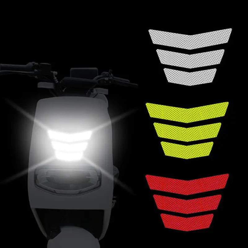 New 3pcs/set Motorcycle Stickers Tail  Bumper Decal Adhesive Tape Reflective Warning Trapezoidal Arrow For Car Truck Bike