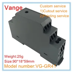 Vange 35Mm Din Rail Behuizing 90*18*59Mm Pc Plastic Aansluitdoos