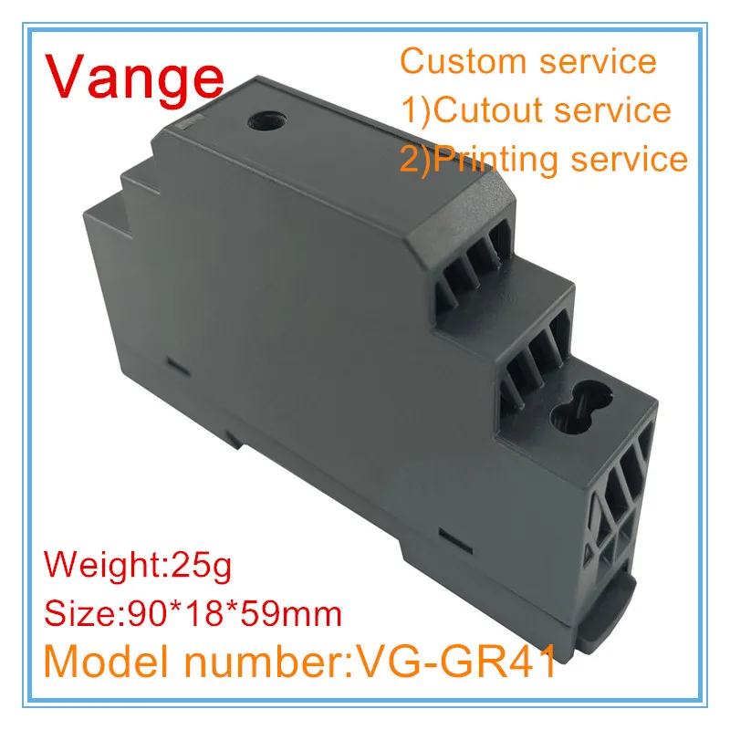 Vange 35mm din rail housing 90*18*59mm PC plastic junction box