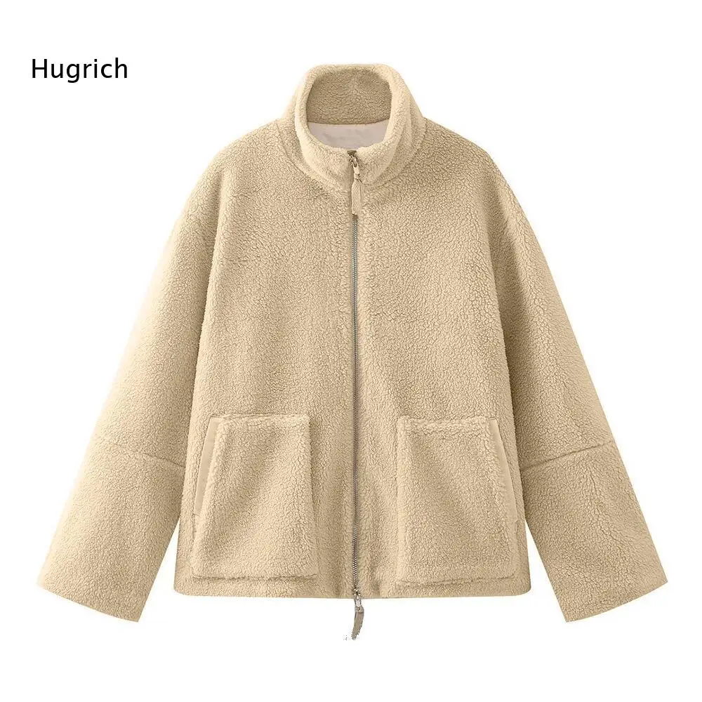 Stylish Long Sleeve Coat Featuring Two Front Pockets And Relaxed Fit Women Seasonal Essential For Daily Or Weekend Wear
