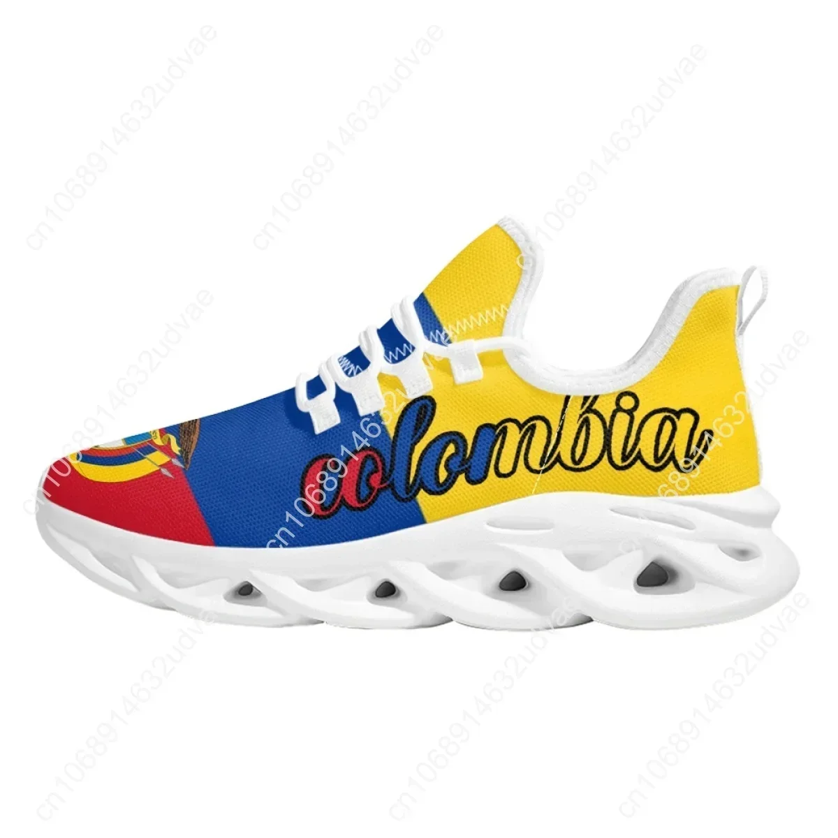 2023 New Sport Running Shoes Colombia Flag Lace-up Walking Sneakers Shock Absorption Cushion Tennis for Womens Mans 4
