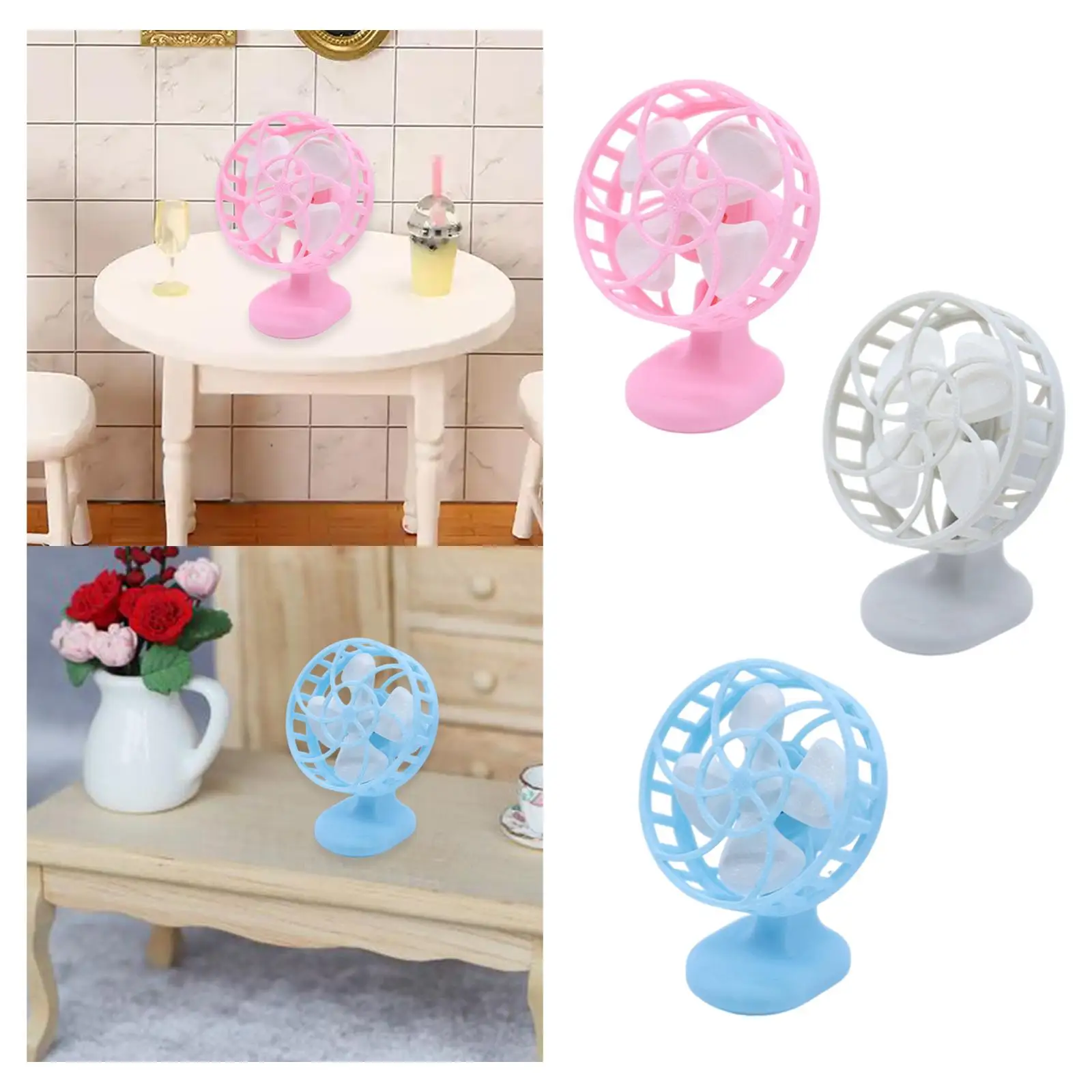 Ventilateur Miniature pour maison de poupée, échelle 1/12, Mini ventilateur de table, décoration pour maison de poupée