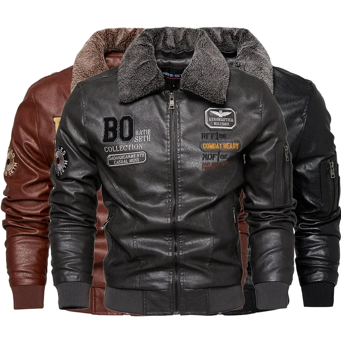 genuine European and American men's casual fashion leather jacket PU slim fit youth Harley motorcycle leather jacket jumpsuit