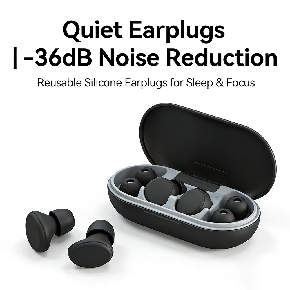 -36dB Noise Cancelling Sleep Earplugs Adjustable Air Pressure Comfortable Silicone for Sleeping Travel Work