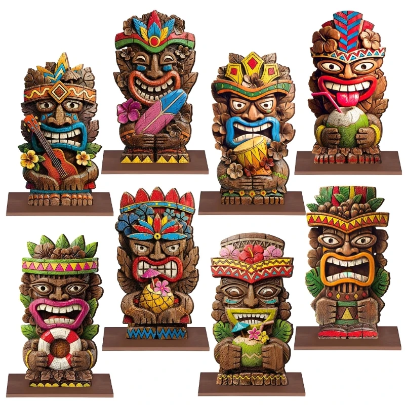 Tischfiguren-Set aus Holz, 8 bunte Partyfiguren für Präsentationen, 3 x – Detail 1