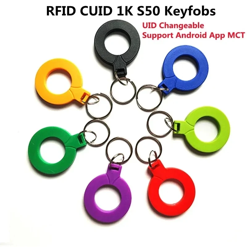 5Pcs New 13.5MHZ CUID Changeable MF S50 1K IC Writable Keys Copy Block 0 14443A Keyfobs Token Tags NFC Clone
