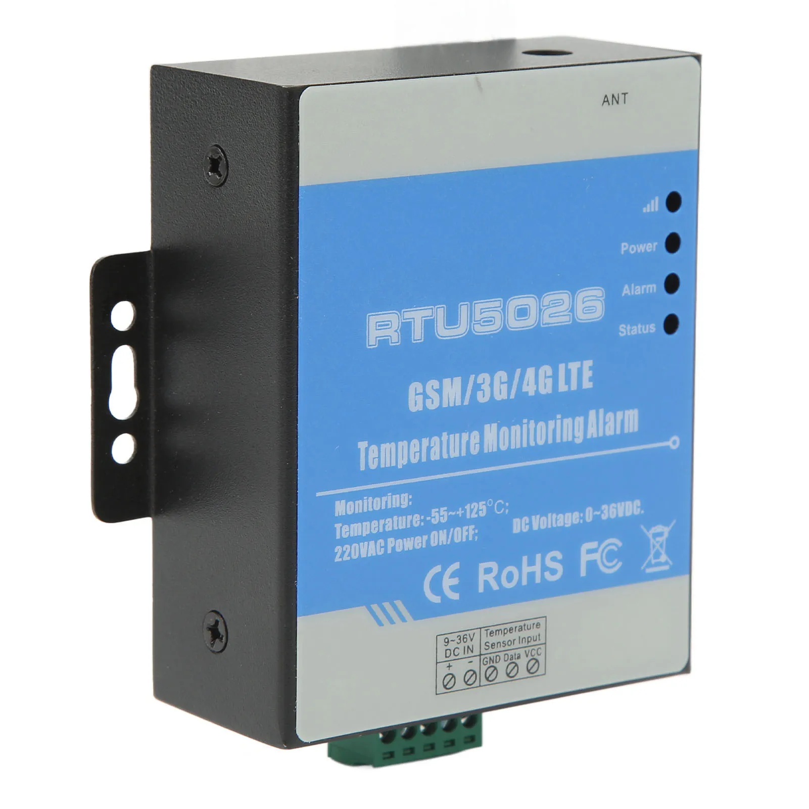 Alarm temperatury 12VDC GSM 3G 4G RTU Metal do elektrowni słonecznej, obserwatorium meteorologicznego, biblioteki, alarm temperatury