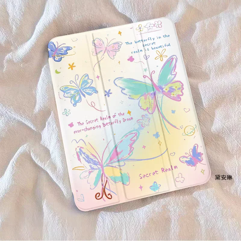 For iPad Case 3+Y-fold Track Clear Cover for IPad 11th A16 Pro Air 13 11 M3 M2 M4 2025 12.9 