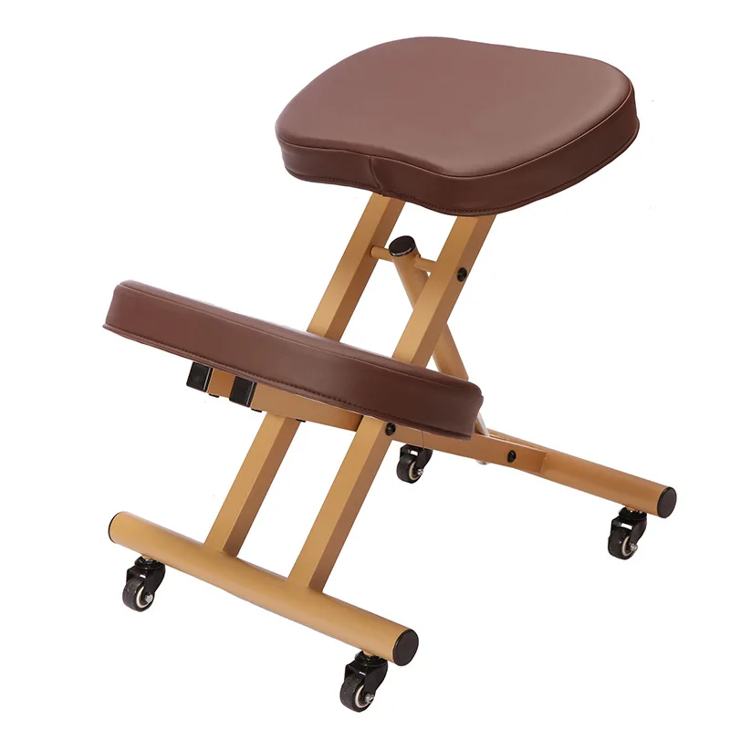 Chiropractic Computer Chair Kneeling Chair, Rotating Sitting Chair with Casters Ergonomic Bone Chair