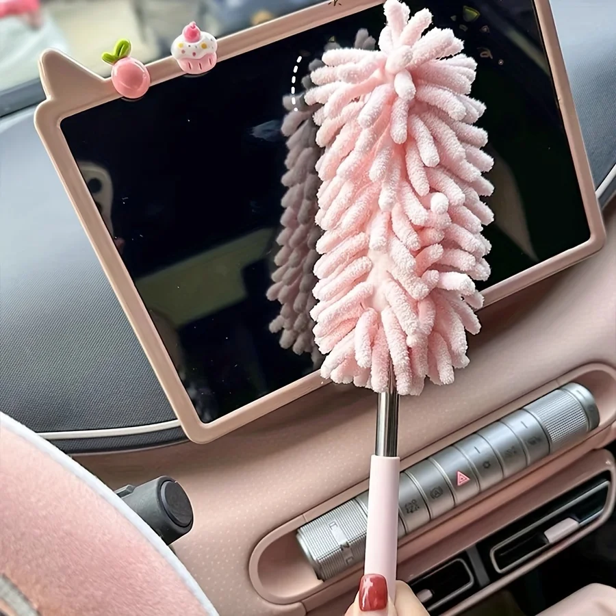 Mini Car Dust Brush - Extendable, Bendable Ultrafine Fiber Cleaning Tool for Home & Car Interior - Polyester Fiber Material