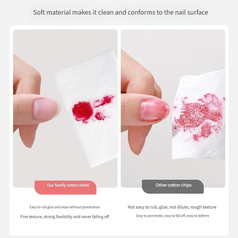 Coton dissolvant de vernis à ongles, non pelucheux, épaissi, dur, pour nettoyer le vernis à ongles, lingettes dissolvant de vernis à ongles spécial pour salon de manucure, outils pour ongles, jetables