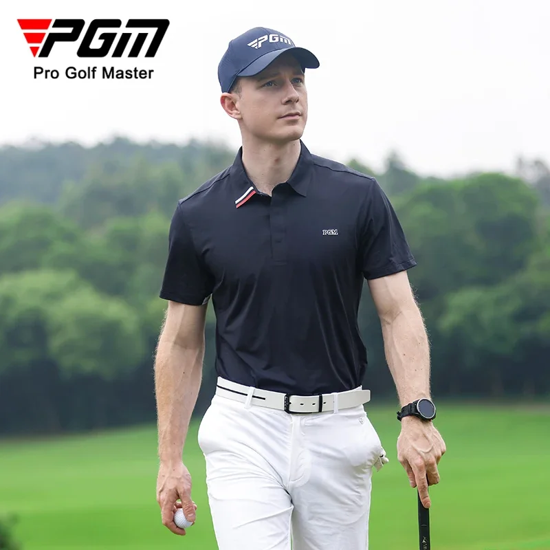 PGM Summer Male Casual Breathable Golf T-shirts for Men Short-sleeved Fast Dry Sports Polo Shirts Golf Anti-sweat Tops M-XXL