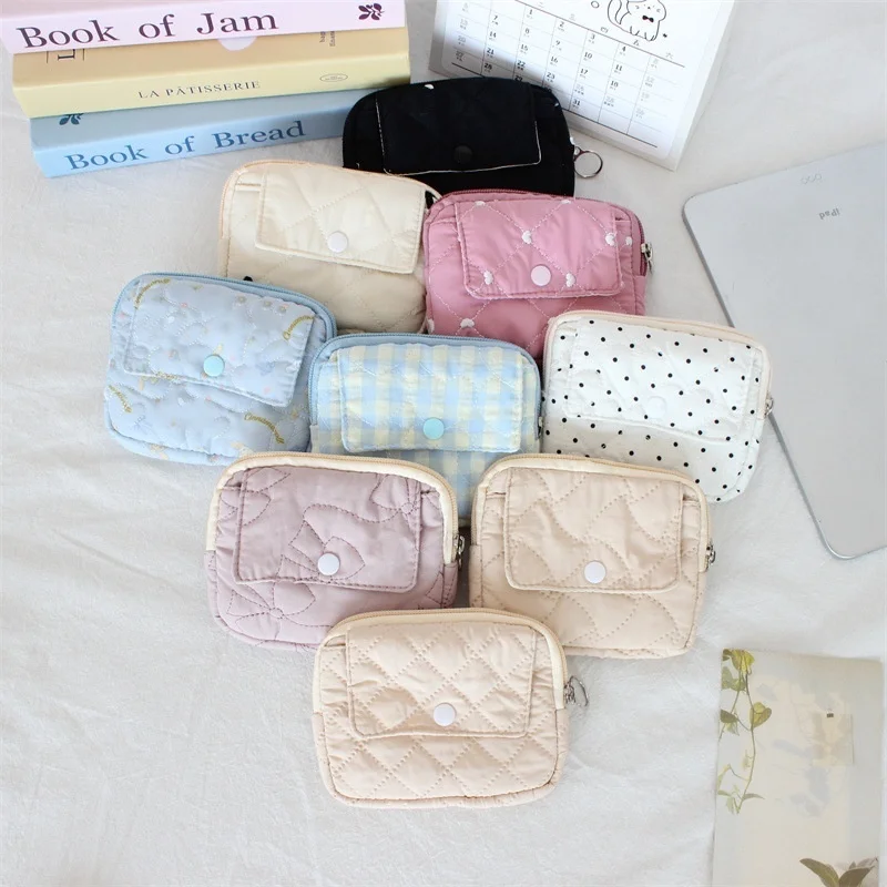 محفظة نقود معدنية حلوة، حقيبة مكياج لطيفة لأحمر الشفاه، حقيبة محمولة لبطاقات الهوية، حقيبة فرز أشتات زهرية، حقيبة تخزين المناديل الصحية للنساء #3