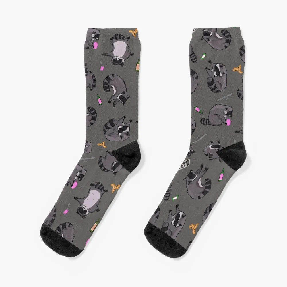 Calcetines con estampado de mapache y basura para hombre y mujer, medias de algodón de alta calidad, regalo divertido