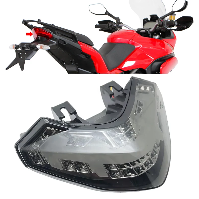 

Motorcycle Tail Light For Ducati Multistrada 1200 2010 2011 2012 2013 2014 Brake Turn Signal Tail Light LED Integrated Taillight