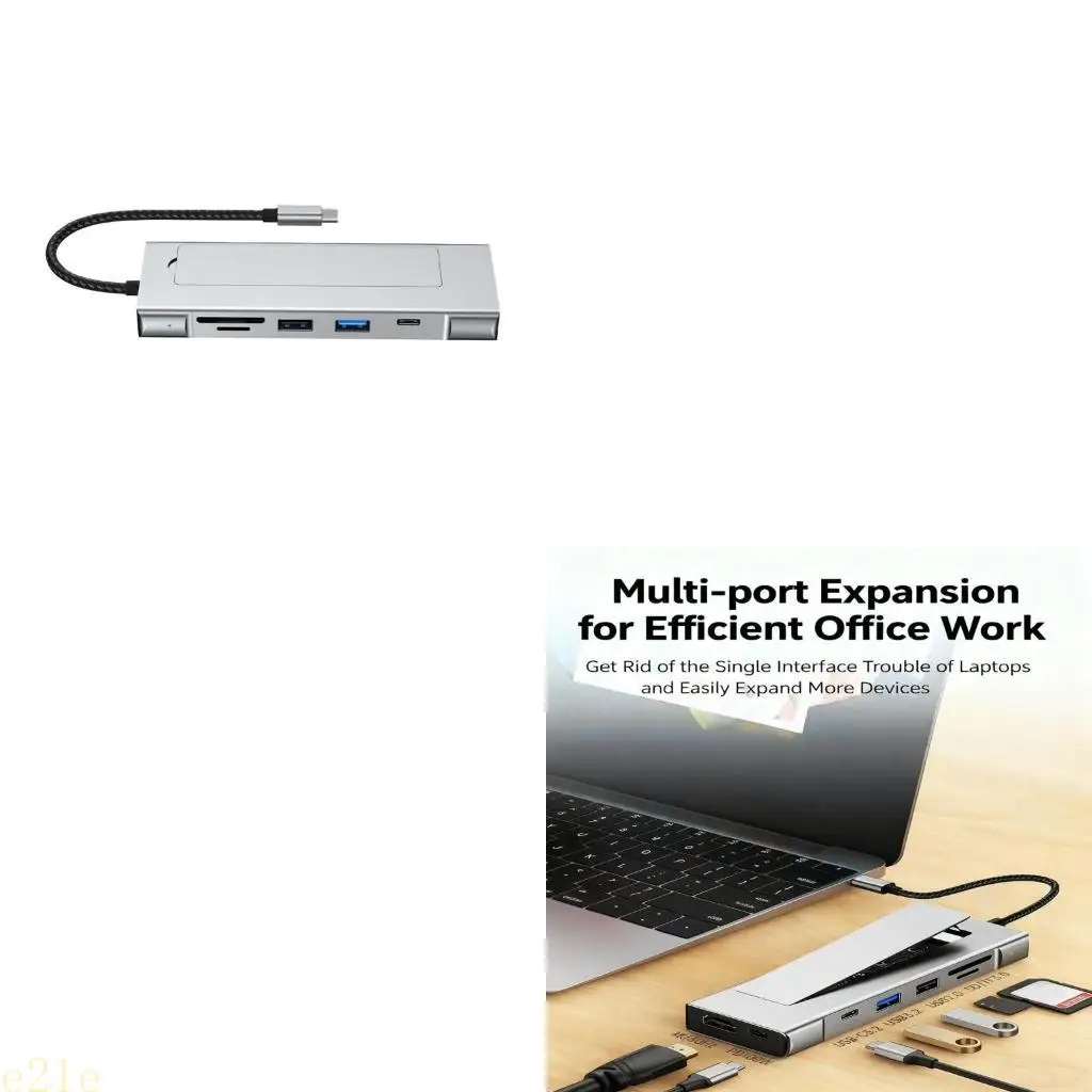 

E21E M.2 Expansion Hubs Offering Fast Speed 10Gbps USB 3.2 Transfer Multiple Port Including USB A USB C HDTV Ethernet and