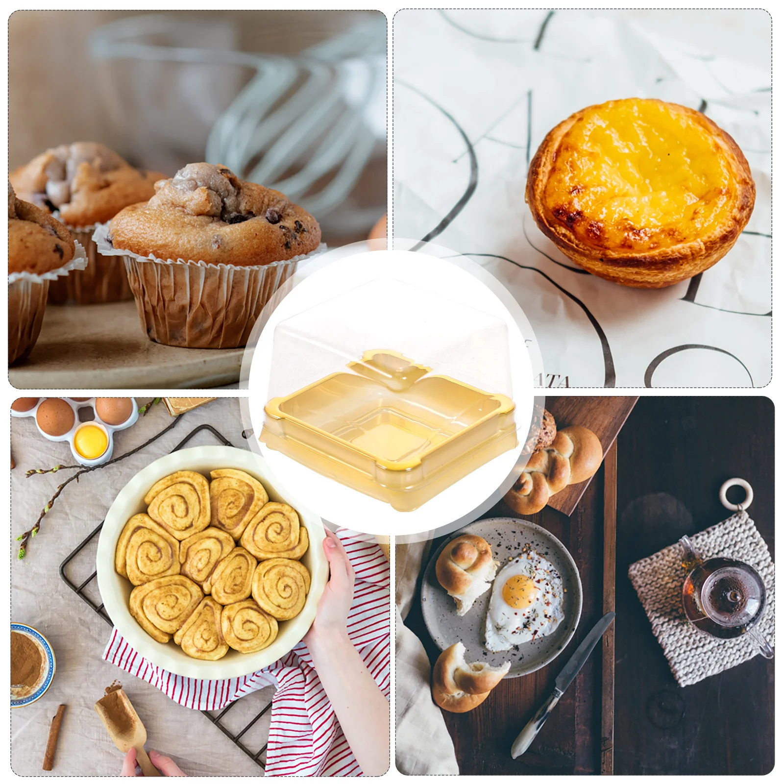 

Clear Plastic Box for Gift Dessert Packaging Moon Cake Boxes Egg Yolk Crisp Container Cupcake Boxes Food Dome