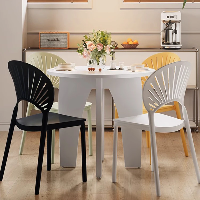 Shell Feeding Dining Chairs Cheap Plastic Design Full Body Dining Living Room Chairs Portable Comfortable Para Sala Furniture