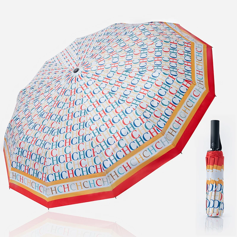 

CH Многофункциональный автоматический зонт, практичный выход, портативный и прочный, высококачественный, складной дождевик с принтом