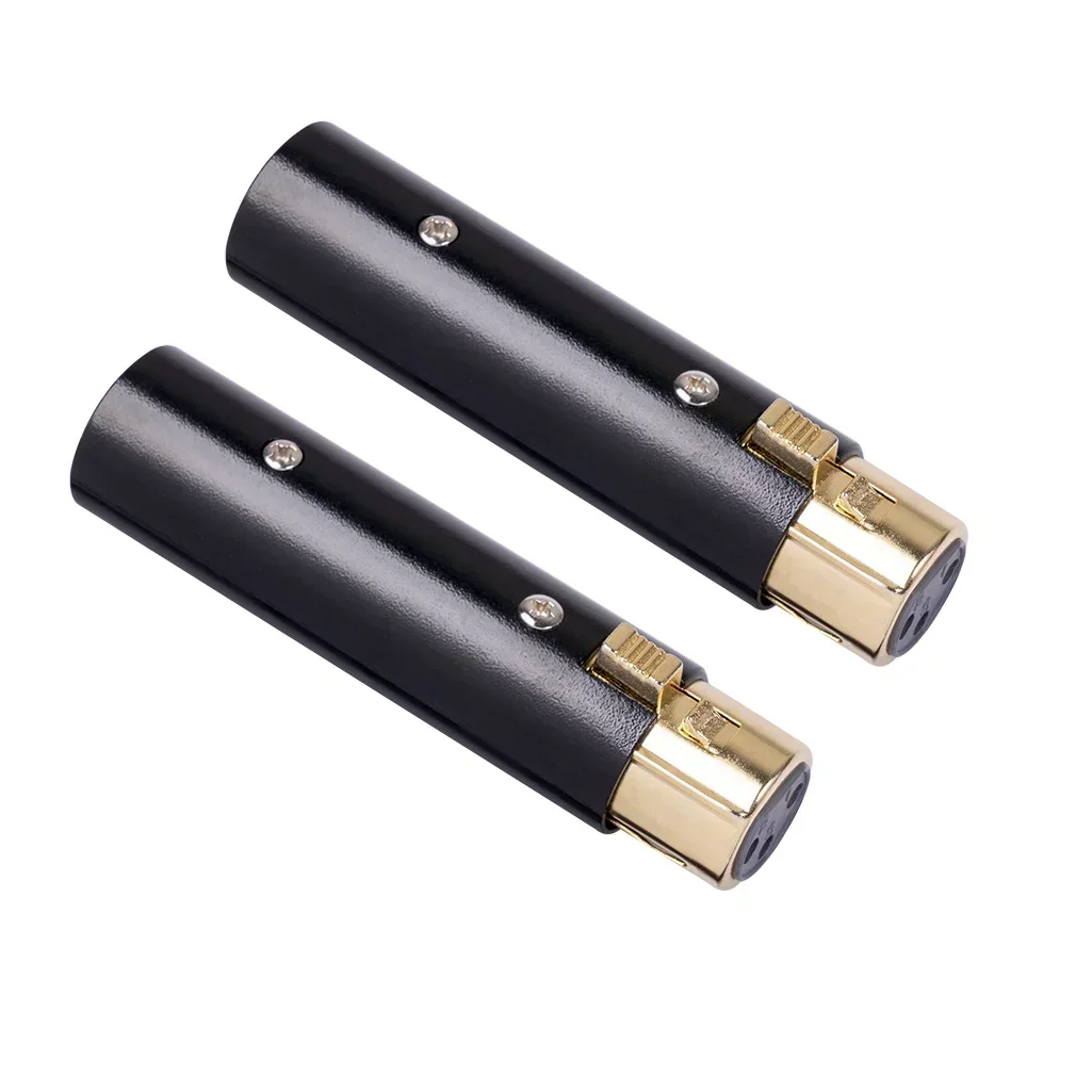 Zinc Alloy Shell Gold Plated Plug 3-pin Canon Male To Female XLR Audio Adapter