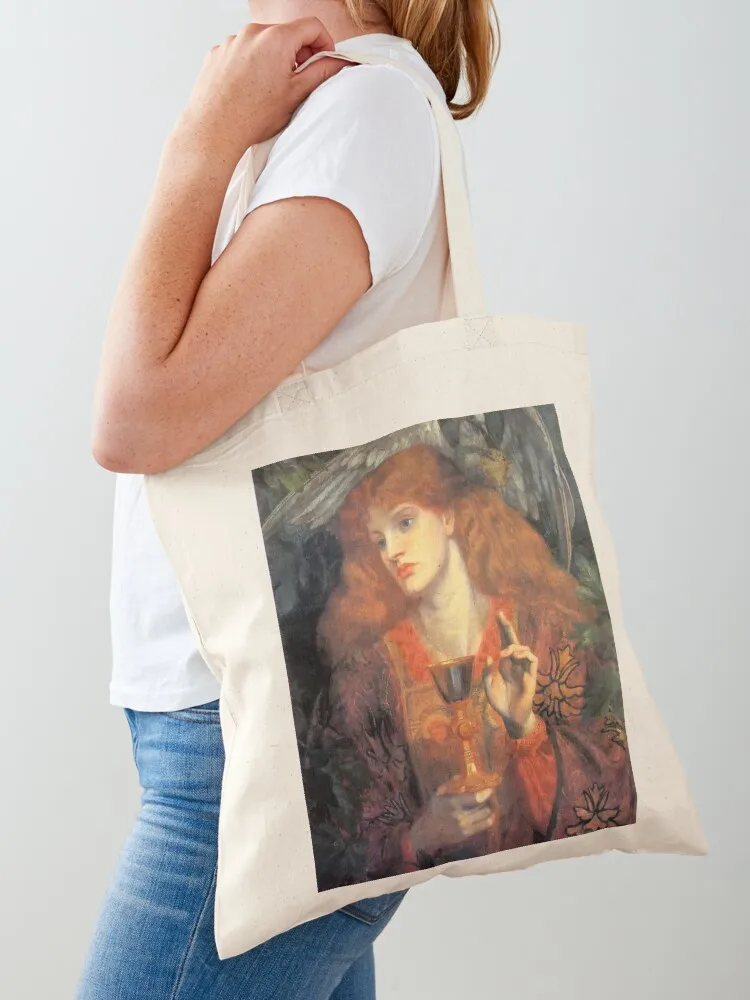 A Donzela do Santo Graal - Dante Gabriel Rossetti Bolsa tote fofa, bolsa tote de tamanho grande, bolsa tote universitária