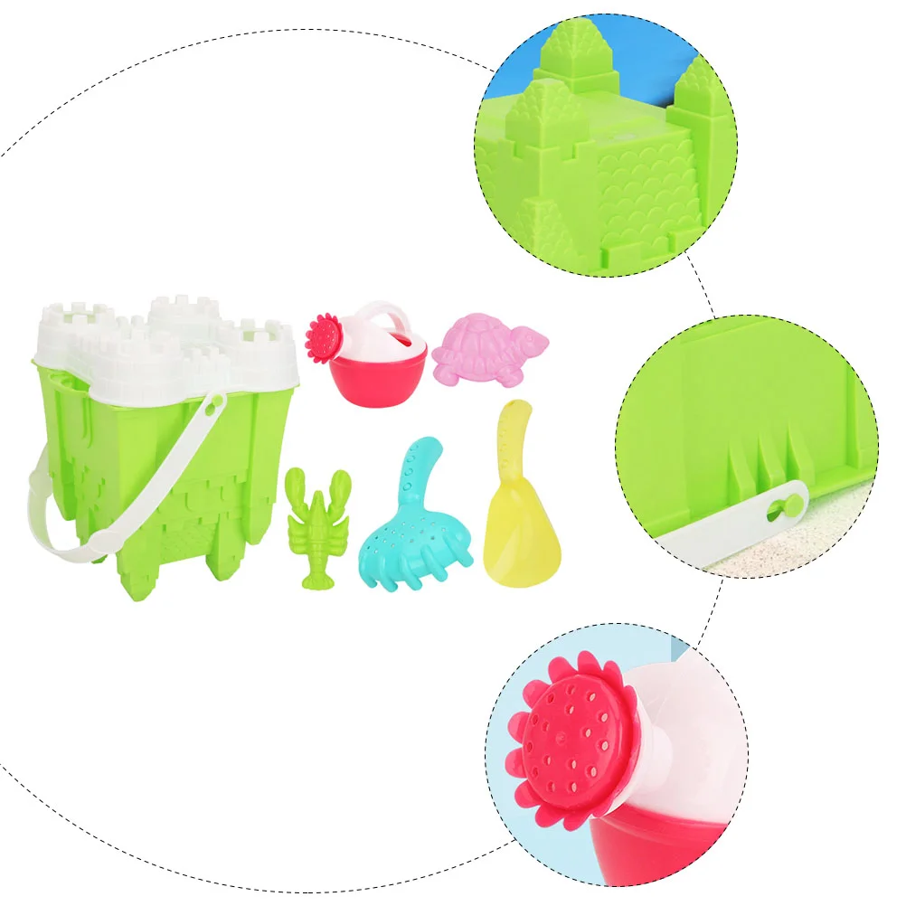 Ensemble de jouets de plage pour enfants, 6 pièces, jeu de sable en plein air, jouets d'eau en plastique, ensemble de jeu de dragage, maison de jeu en bord de mer, jouets sûrs